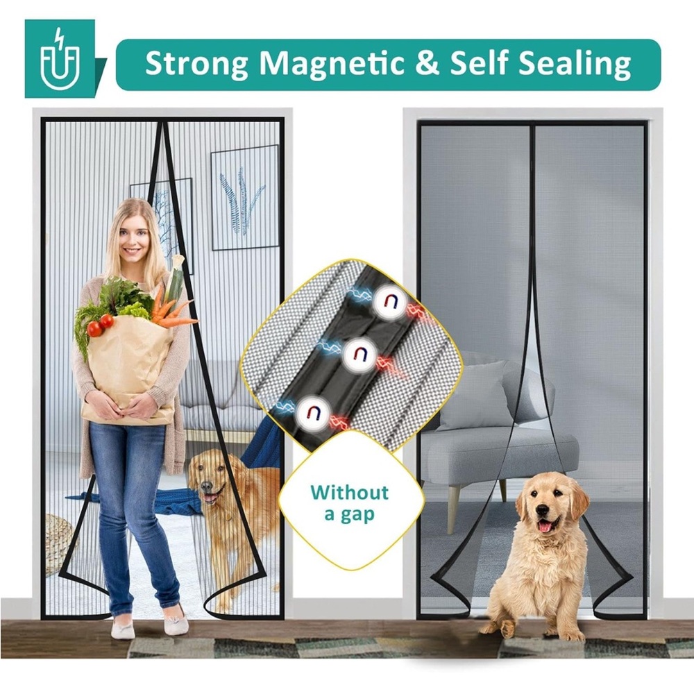 Magnetic Screen Door - Black